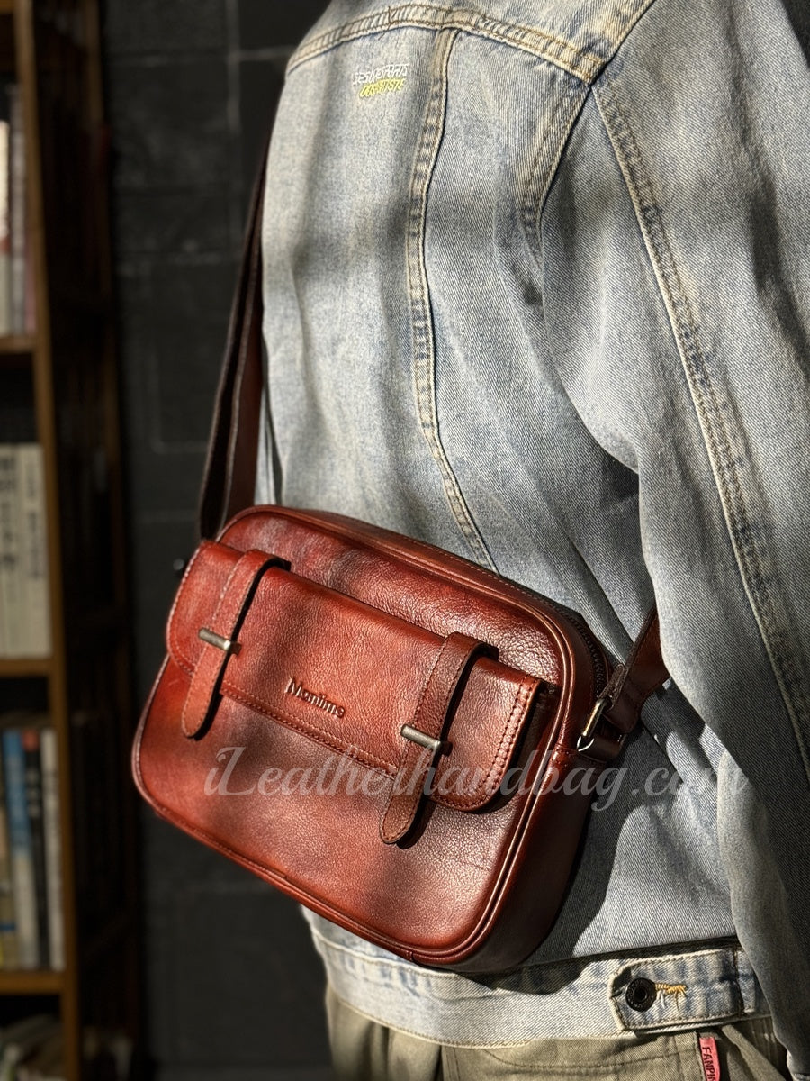 Small Leather Bags For Men Genuine Leather Mens Crossbody Bag Mens Leather Bag Small 