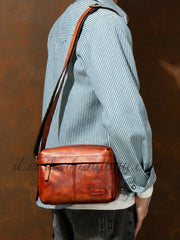 Genuine Leather Mens Crossbody Bag Crossbody Leather Bag For Mens 