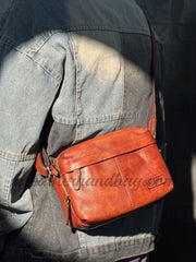 small Genuine Leather Mens Crossbody Bag Crossbody Leather Bag For Mens 
