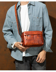 Genuine Leather Mens Crossbody Bag Crossbody Leather Bag For Mens 