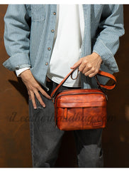 Genuine Leather Mens Crossbody Bag Crossbody Leather Bag For Mens 