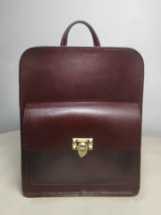 Handmade burgundy Leather Satchel Backpack Leather Backpack Pocketbook Womens 