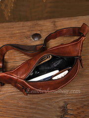Genuine Leather Sling Bag Men's Leather Sling Bag Men Leather Mens Sling Bags Leather 