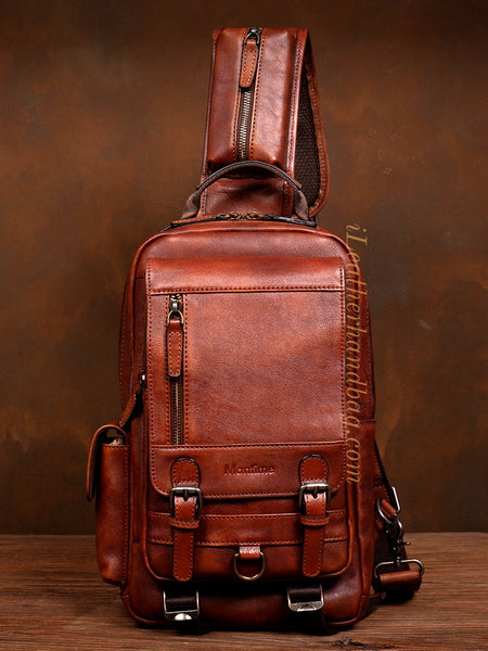 Genuine Leather Sling Bag For Men Genuine Leather Mens Sling Bag 