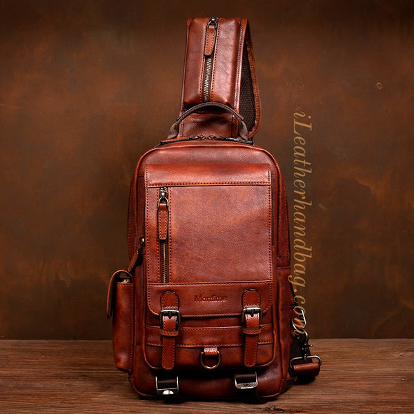 Genuine Leather Sling Bag For Men Genuine Leather Mens Sling Bag 