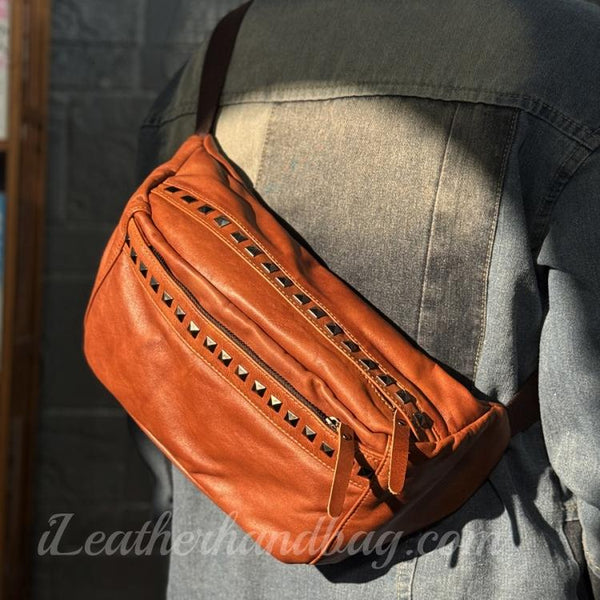 Genuine Leather Sling Bag Men's Leather Sling Bag Men Leather Mens Sling Bags Leather 