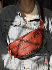 Genuine Leather Sling Bag Men's Leather Sling Bag Men Leather Mens Sling Bags Leather 