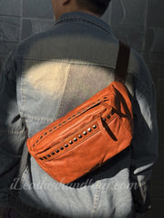 Genuine Leather Sling Bag Men's Leather Sling Bag Men Leather Mens Sling Bags Leather 