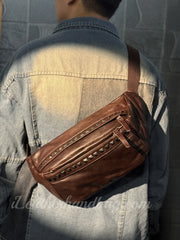 Genuine Leather Sling Bag Men's Leather Sling Bag Men Leather Mens Sling Bags Leather 