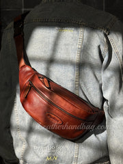 Genuine Leather Sling Bag Men's Leather Sling Bag Men Leather Mens Sling Bags Leather 