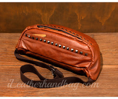 Genuine Leather Sling Bag Men's Leather Sling Bag Men Leather Mens Sling Bags Leather 