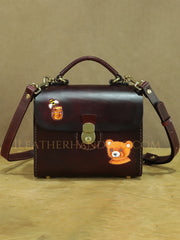 Handmade Genuine Leather Satchel Handbags Small Leather Satchel Cross Body For Ladies 