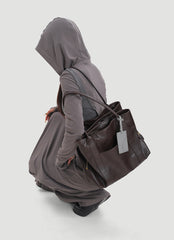 Genuine Leather Tote Bag With Zipper Womens Black Leather Tote Bag - iLeatherhandbag