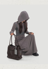 Genuine Leather Tote Bag With Zipper Womens Black Leather Tote Bag - iLeatherhandbag