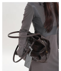 Genuine Leather Tote Bag With Zipper Womens Black Leather Tote Bag - iLeatherhandbag