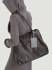 Minimalist Leather Tote The Leather Medium Tote Bag Zip Top Leather Tote Womens - iLeatherhandbag