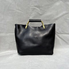 BLACK Genuine Leather Tote Handbags Tan Leather Tote Handbag Women's Briefcase Tote - iLeatherhandbag