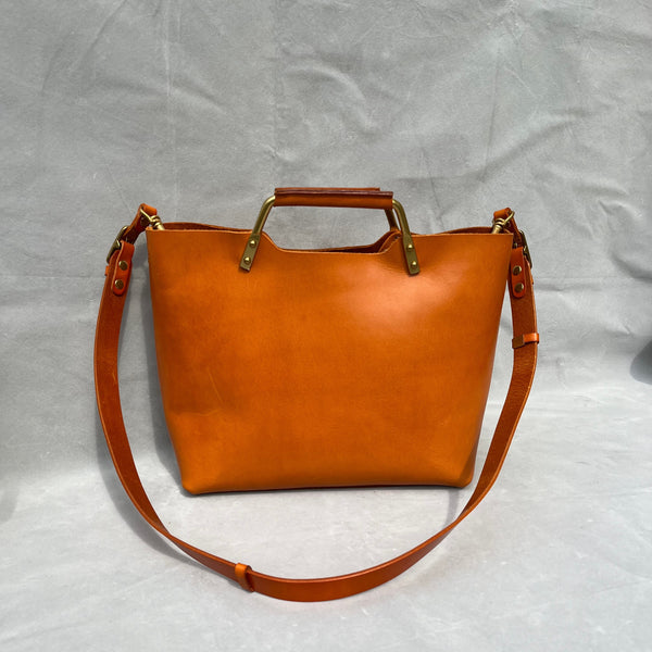 Genuine Leather Tote Handbags Tan Leather Tote Handbag Women's Briefcase Tote - iLeatherhandbag