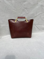 Genuine Leather Tote Handbags Tan Leather Tote Handbag Women's Briefcase Tote - iLeatherhandbag