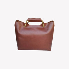 Genuine Leather Tote Handbags Tan Leather Tote Handbag Women's Briefcase Tote - iLeatherhandbag