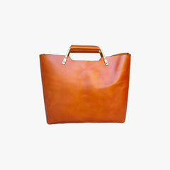 Genuine Leather Tote Handbags Tan Leather Tote Handbag Women's Briefcase Tote - iLeatherhandbag