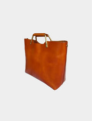 Genuine Leather Tote Handbags Tan Leather Tote Handbag Women's Briefcase Tote - iLeatherhandbag