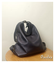 Hobo Bag Black Leather Convertible Backpack Black Hobo Purse Womens 