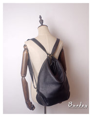 Hobo Bag Black Leather Convertible Backpack Black Hobo Purse Womens 