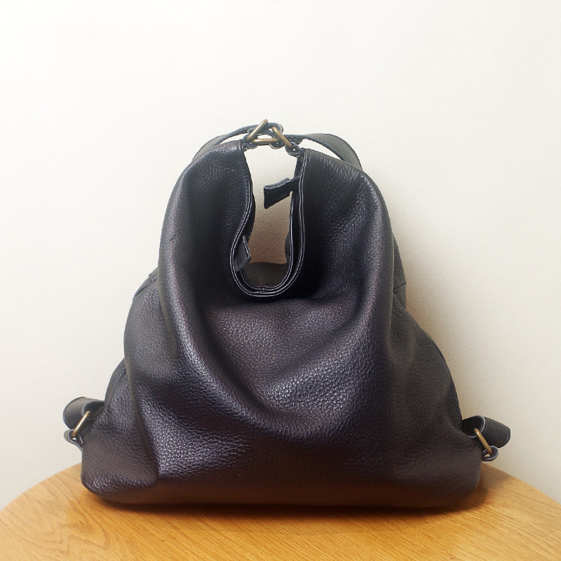 black leather convertible backpack purse Hobo Bag Black Leather Convertible Backpack Black Hobo Purse Womens – iLeatherhandbag