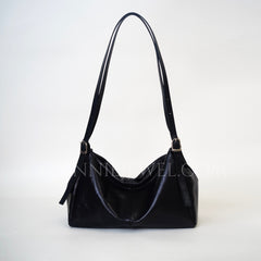 Women's Black Leather Hobo Shoulder Bag Genuine Leather Hobo Purses - iLeatherhandbag