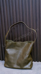 Women's Genuine Leather Hobo Tote Bag Soft Leather Hobo Bag Brown 