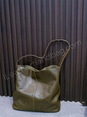 Women's Genuine Leather Hobo Tote Bag Soft Leather Hobo Bag Brown 