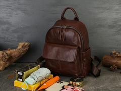 Women's Brown Leather Backpacks Brown Leather Rucksack Ladies 