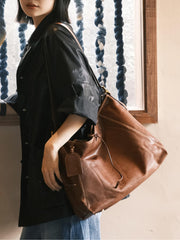 Genuine Leather Hobo Tote Bag Large Leather Hobo Bag Brown Leather Hobo Bag Womens