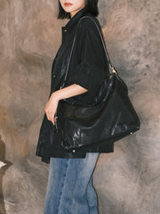 Genuine Leather Hobo Tote Bag Large Leather Hobo Bag black Leather Hobo Bag Womens