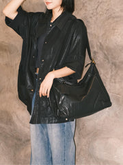 Genuine Leather Hobo Tote Bag Large Leather Hobo Bag black Leather Hobo Bag Womens