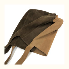 Brown Suede Shopper Bag 