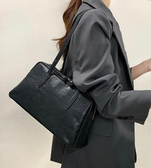 Leather Boston Shoulder Tote Bag Leather Top Handle Leather Tote Bag Womens - iLeatherhandbag