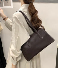 black Leather Boston Shoulder Tote Bag Leather Top Handle Leather Tote Bag Womens - iLeatherhandbag