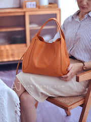 Women's Leather Bucket Tote Bag Tote Bucket Bag Leather Tote Bag tan