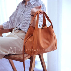 Women's Leather Bucket Tote Bag Tote Bucket Bag Leather Tote Bag tan