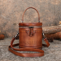 Small Genuine Leather Bucket Crossbody Bag Leather Bucket Bag Purse Womens - iLeatherhandbag