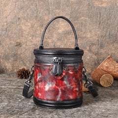Small Genuine Leather Bucket Crossbody Bag Leather Bucket Bag Purse Womens - iLeatherhandbag