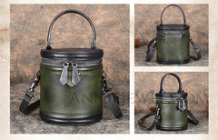 Small Genuine Leather Bucket Crossbody Bag Leather Bucket Bag Purse Womens - iLeatherhandbag
