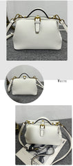 white Leather Doctors Bag Leather Doctor Handbags Purses For Women 