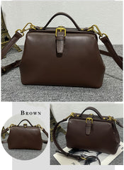 brown Leather Doctors Bag Leather Doctor Handbags Purses For Women 