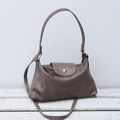 gray Leather Hobo Mini Bag Hobo Leather Crossbody Bag womens