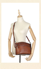 Women's Genuine Leather Satchel Crossbody Bag Brown Leather Satchel Bag 