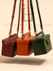 Genuine Leather Square Bag Leather Crossbody Bag Small Satchel Purses For Women 