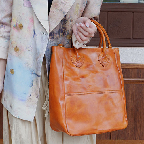 Leather Vertical Tote Bag For Women – iLeatherhandbag